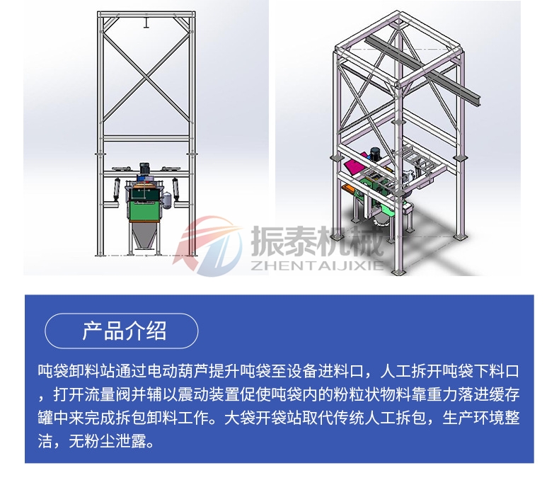 化工行業噸袋拆包機產品優勢特點